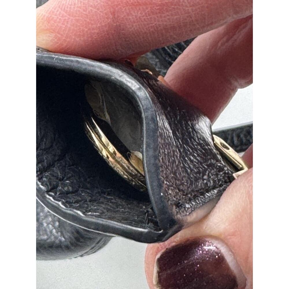 Henri Bendel Crossbody Bag Womens Small Black Pebbled Leather Zip Shoulder Purse - Picture 4 of 11